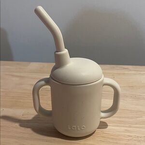 Lalo Cream Sippy Cup with Straw